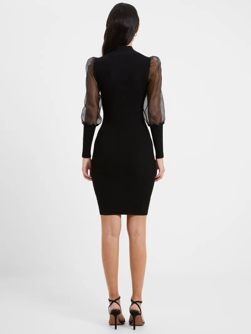 FRENCH CONNECTION Party Dresses<Krista Organza Long Sleeve Dress Blackout