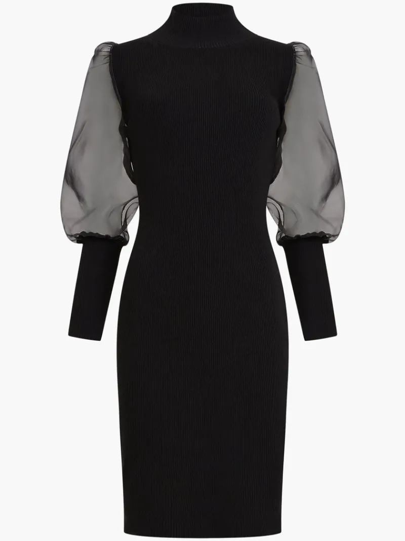FRENCH CONNECTION Party Dresses<Krista Organza Long Sleeve Dress Blackout