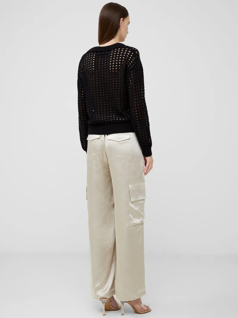 FRENCH CONNECTION Jumpers & Cardigans<Manda Pointelle Collared Jumper Blackout