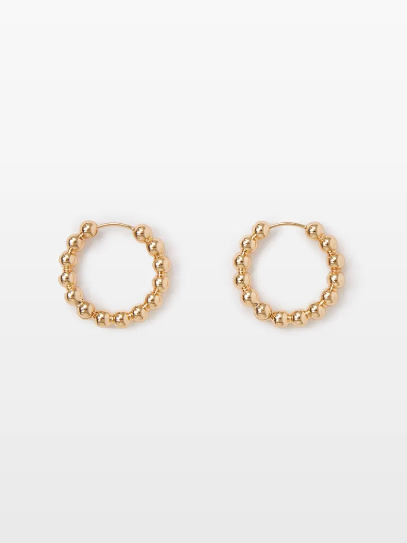 FRENCH CONNECTION Jewellery<Metal Ball Hoop Earrings Gold