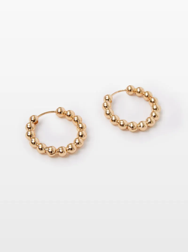 FRENCH CONNECTION Jewellery<Metal Ball Hoop Earrings Gold
