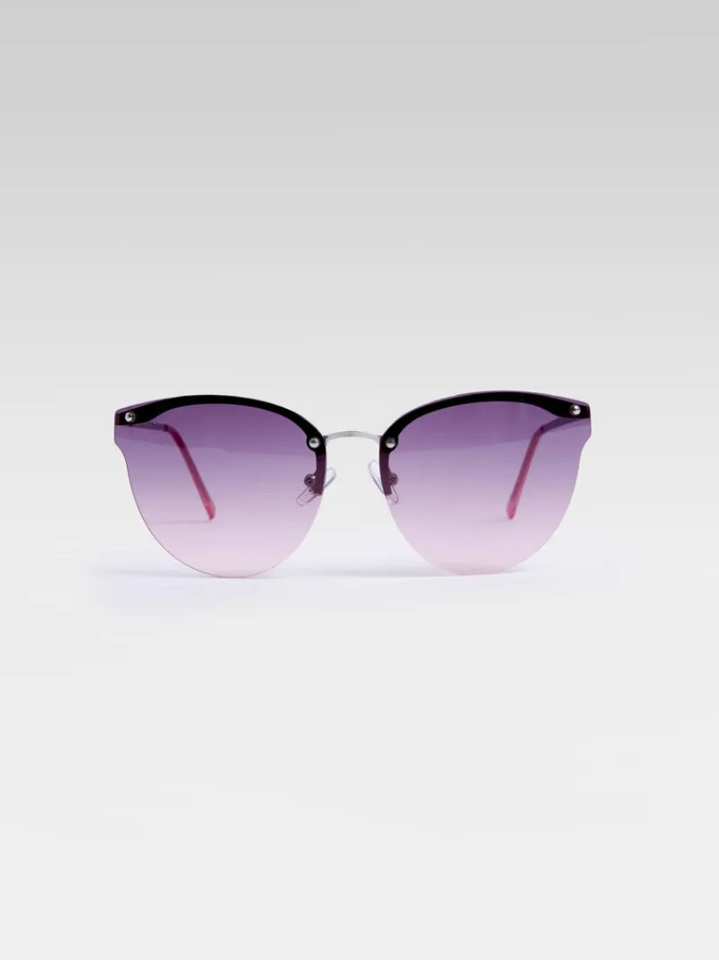 FRENCH CONNECTION Sunglasses<Metal Cat Eye Rimless Sunglass Purple