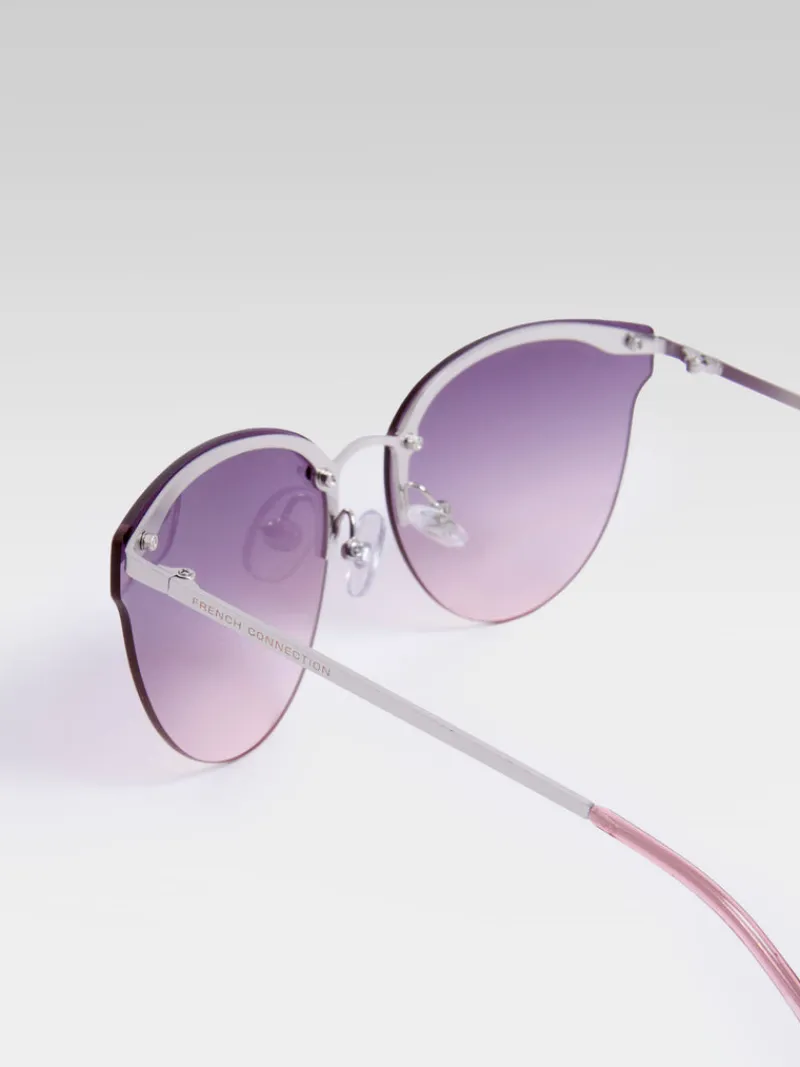 FRENCH CONNECTION Sunglasses<Metal Cat Eye Rimless Sunglass Purple