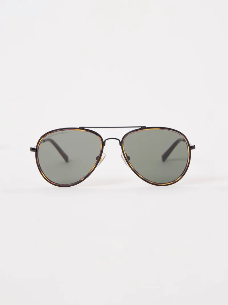 FRENCH CONNECTION Sunglasses<Metal D-Frame Rim Detailed Sunglasses Tort