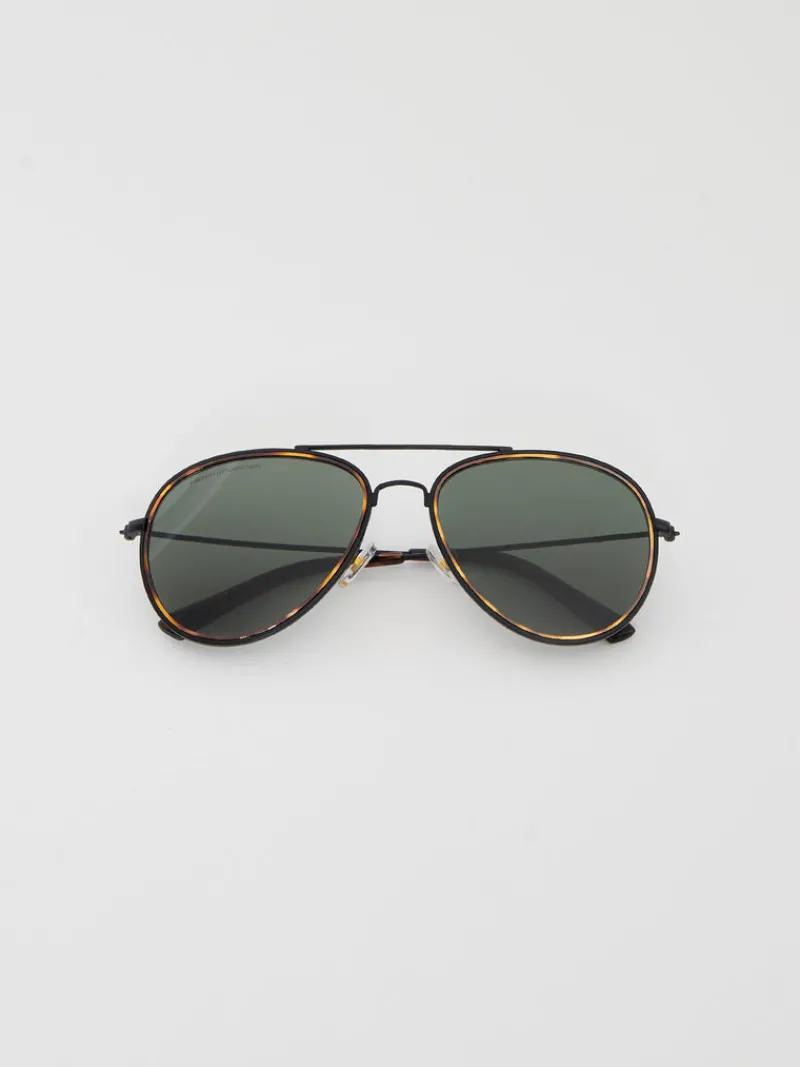 FRENCH CONNECTION Sunglasses<Metal D-Frame Rim Detailed Sunglasses Tort
