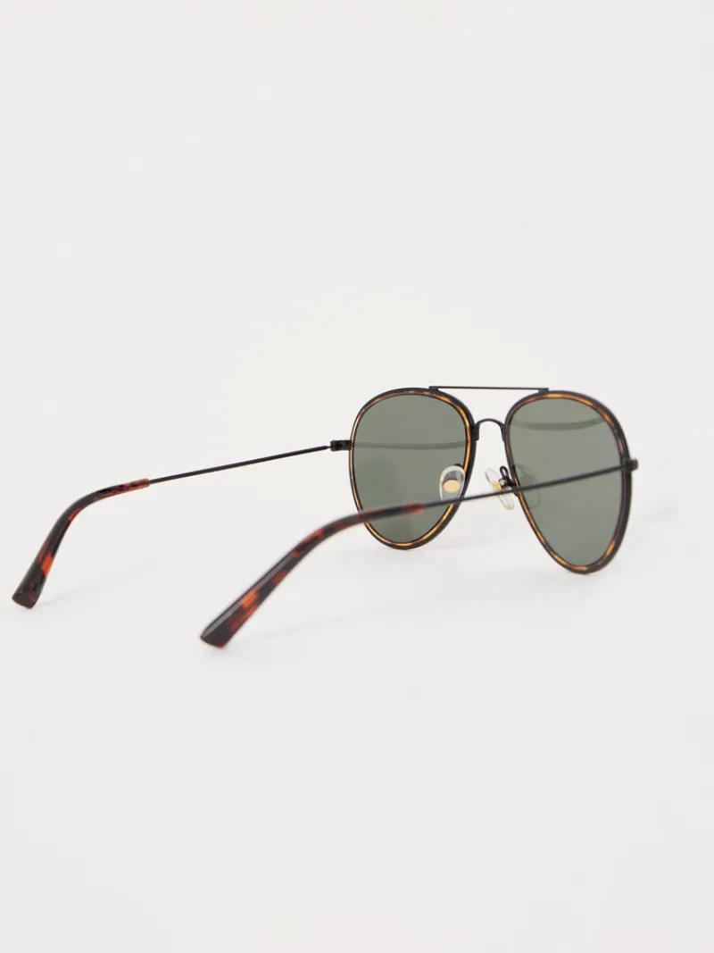 FRENCH CONNECTION Sunglasses<Metal D-Frame Rim Detailed Sunglasses Tort