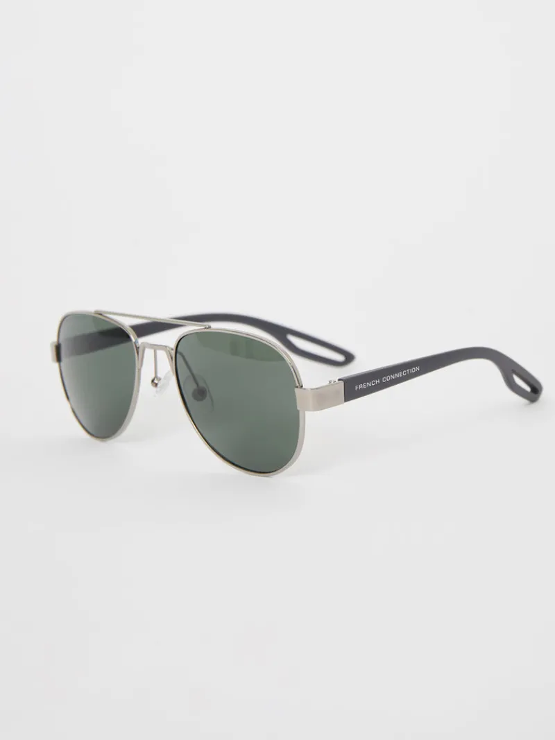 FRENCH CONNECTION Sunglasses<Metal D-Frame Sunglasses Silver
