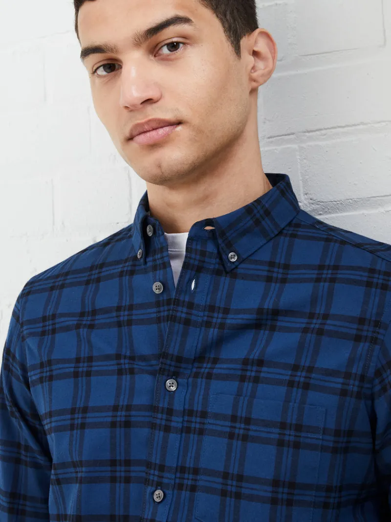 FRENCH CONNECTION Men's Shirts<Mid Check Long Sleeve Shirt Teal