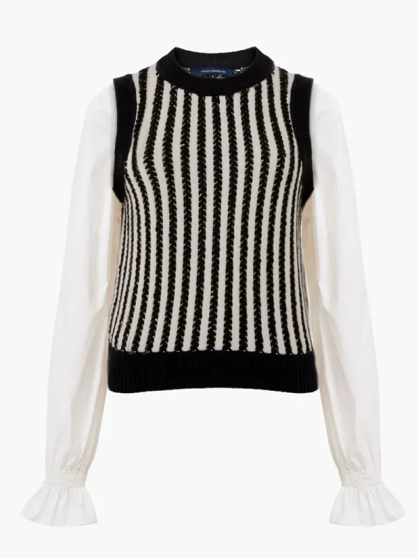 FRENCH CONNECTION Jumpers & Cardigans<Moma Vest Mix Shirt BlackAsh/ClassicCr