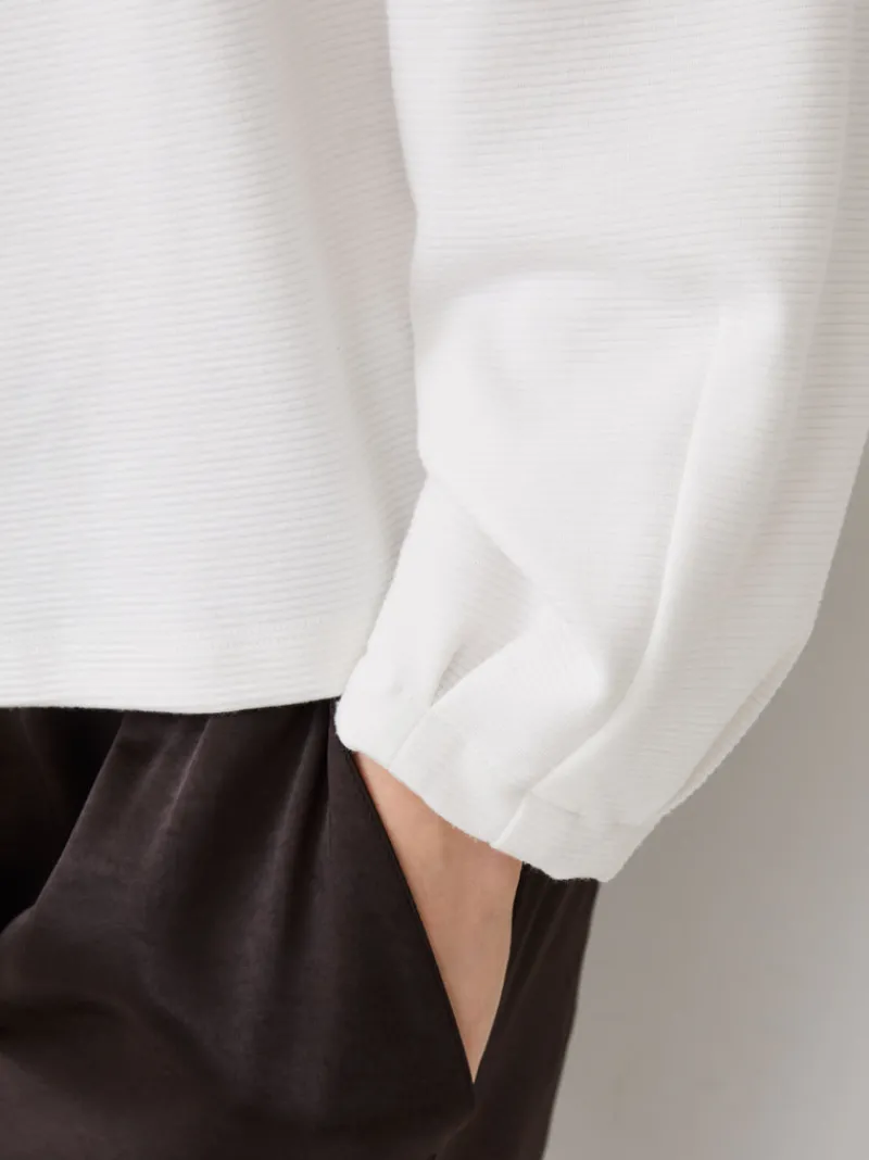 FRENCH CONNECTION Tops<Ottoman Long Sleeve Jersey Top WinterWhite