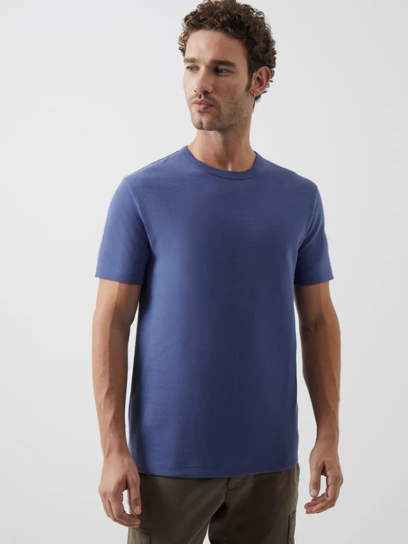 FRENCH CONNECTION T-Shirts & Polo Shirts<Ottoman Ribbed T-Shirt CoastalBlue