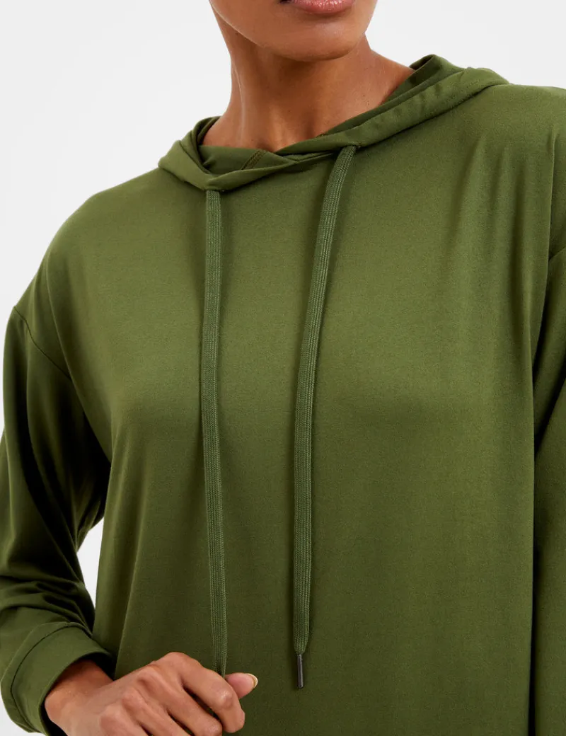 FRENCH CONNECTION Hoodies & Sweatshirts<Overhead Formal Hooded Sweatshirt Olive