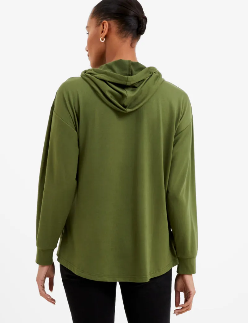 FRENCH CONNECTION Hoodies & Sweatshirts<Overhead Formal Hooded Sweatshirt Olive
