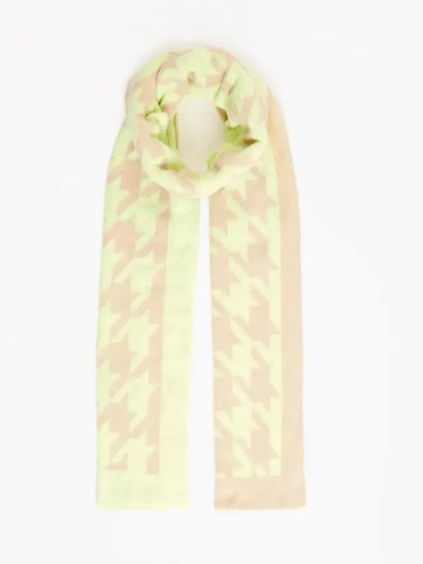 FRENCH CONNECTION Scarves<Oversized Houndstooth Scarf SharpGreen/Oatmeal