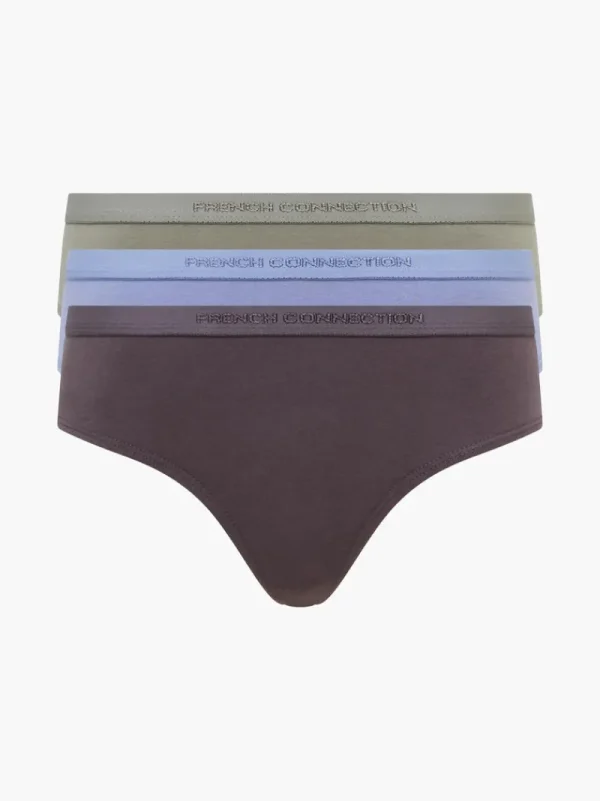 FRENCH CONNECTION Underwear<3 Pack Thongs BlueTempest/GreyExcalibor/ShadowMint