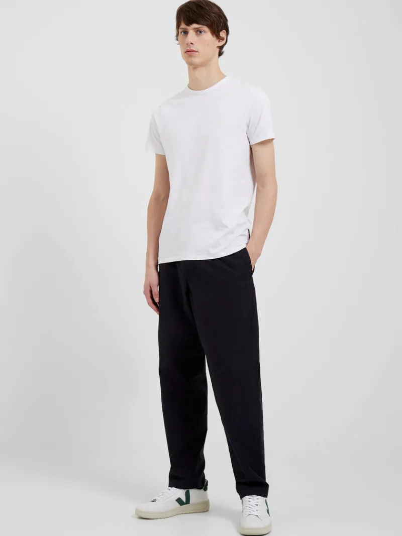 FRENCH CONNECTION Men's Trousers<Peached Cotton Straight Leg Trousers BlackOnyx