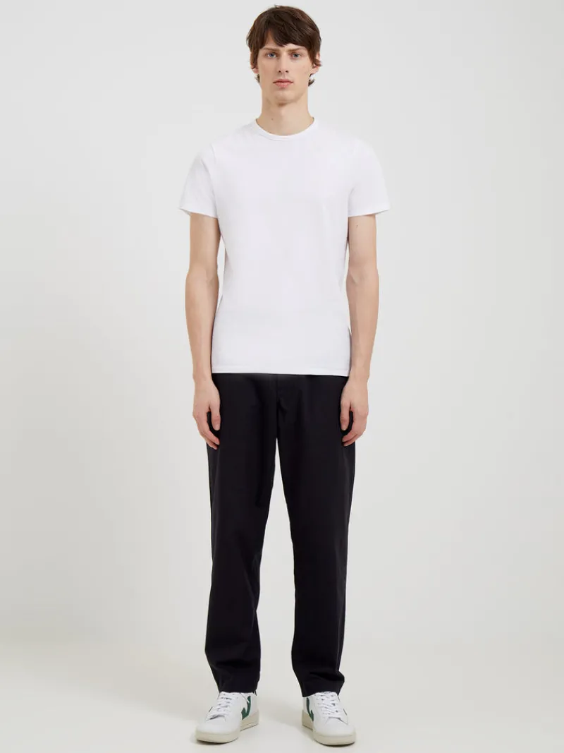 FRENCH CONNECTION Men's Trousers<Peached Cotton Straight Leg Trousers BlackOnyx