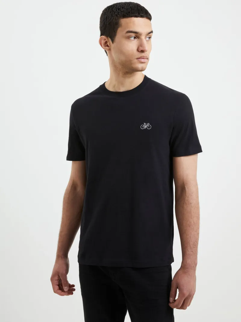 FRENCH CONNECTION T-Shirts & Polo Shirts<Point Embroidered Bike T-Shirt BlackOnyx