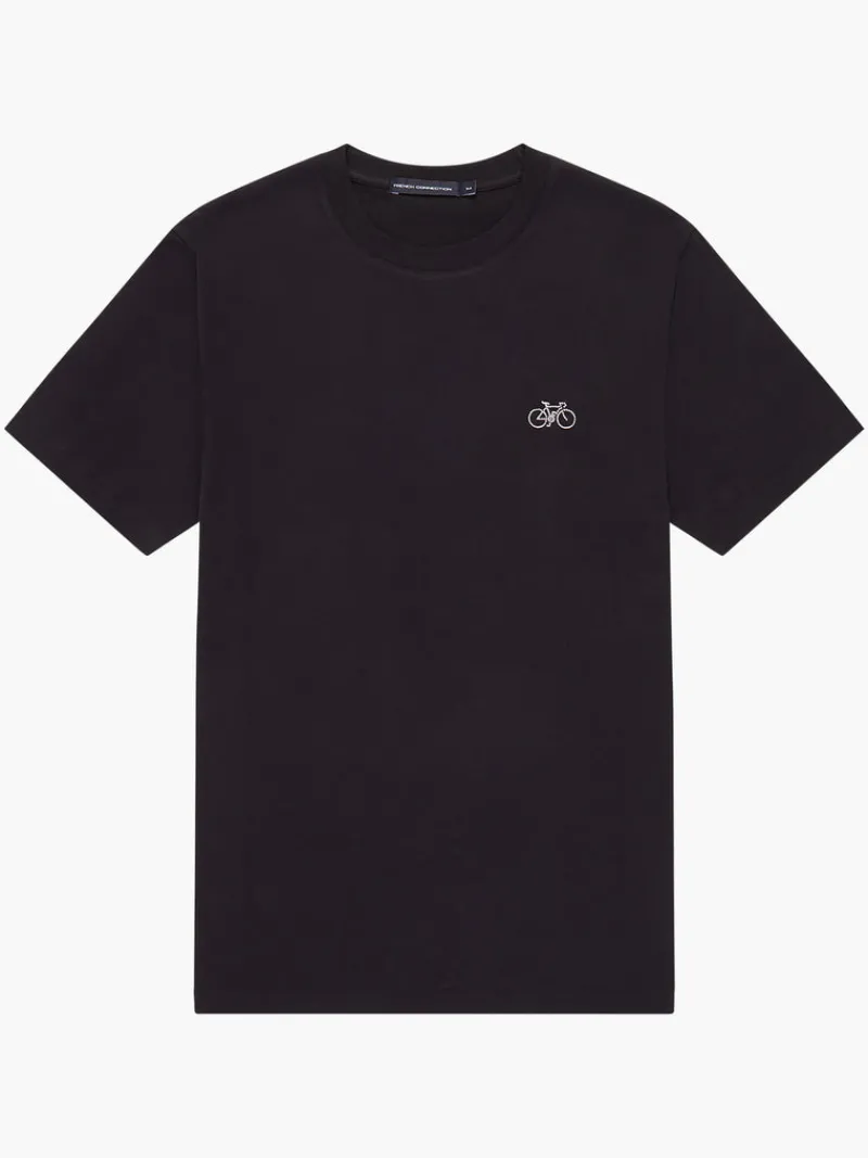FRENCH CONNECTION T-Shirts & Polo Shirts<Point Embroidered Bike T-Shirt BlackOnyx