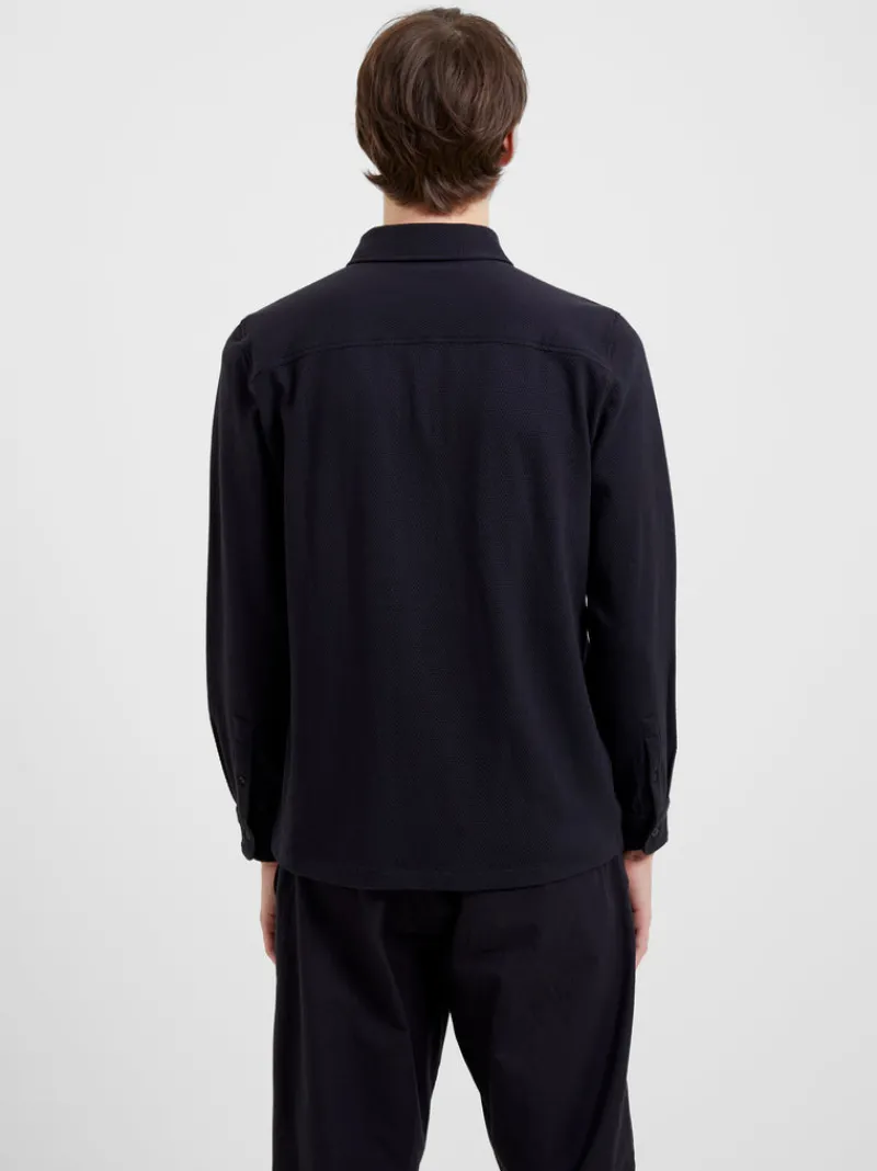 FRENCH CONNECTION Men's Shirts<Popcorn Jersey Zip Through Shirt BlackOnyx