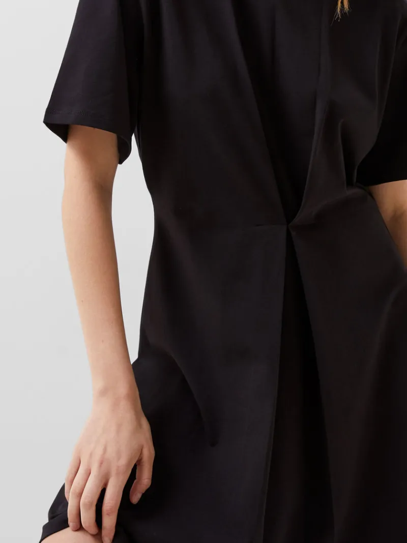 FRENCH CONNECTION Day Dresses | Mini Dresses | Black Dresses | Dresses<Rallie Cotton Box Pleat T-Shirt Mini Dress Blackout