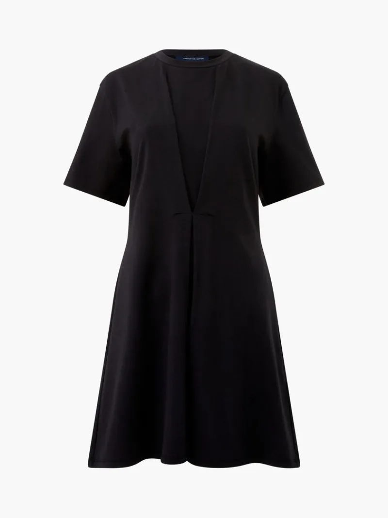 FRENCH CONNECTION Day Dresses | Mini Dresses | Black Dresses | Dresses<Rallie Cotton Box Pleat T-Shirt Mini Dress Blackout