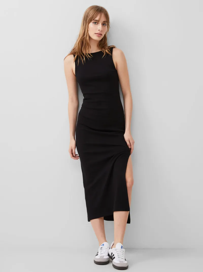 FRENCH CONNECTION Day Dresses | Midi Dresses | Black Dresses | Dresses<Rassia Cotton Slash Neck Midaxi Dress Black