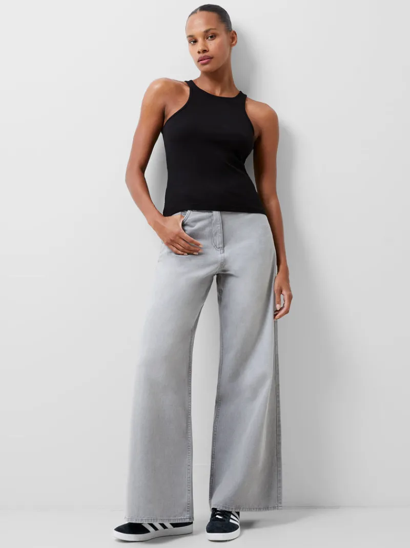 FRENCH CONNECTION Tops<Rassia Sheryle Ribbed Tank Top Black