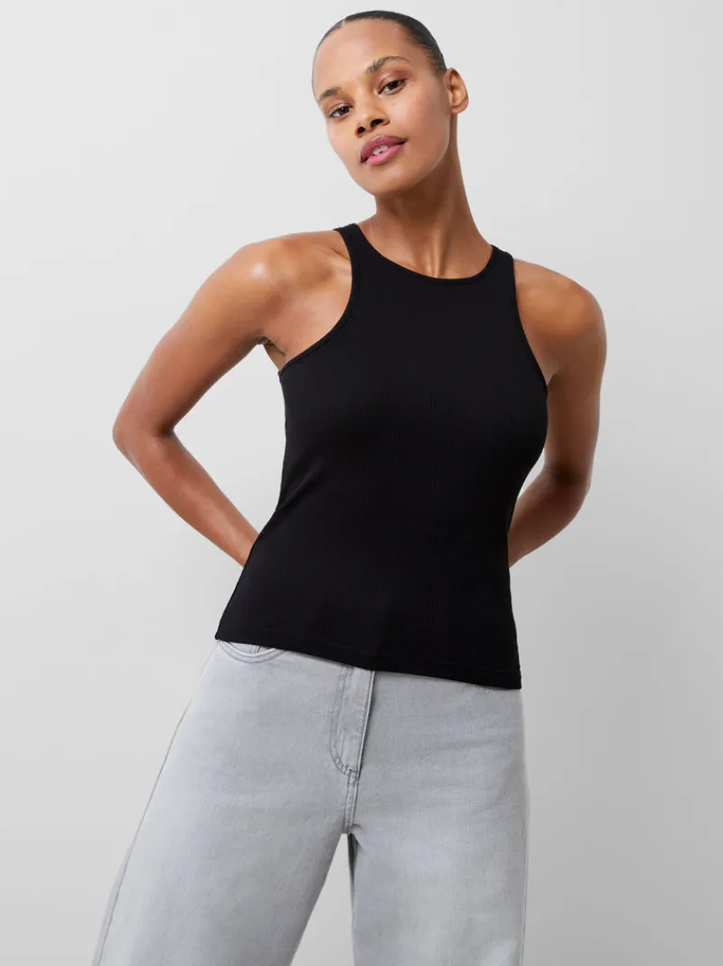 FRENCH CONNECTION Tops<Rassia Sheryle Ribbed Tank Top Black