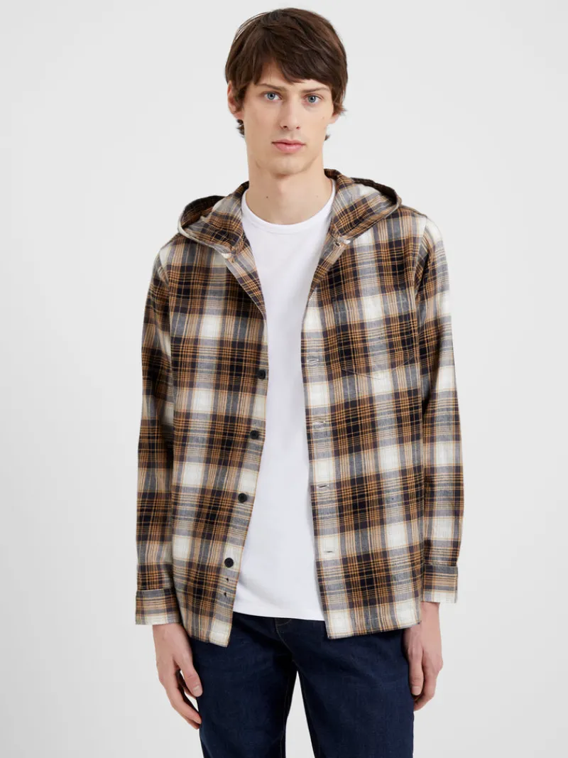 FRENCH CONNECTION Men's Shirts<Relaxed Hooded Check Shirt KangarooMulti