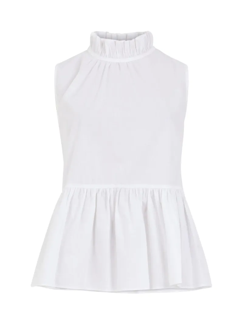 FRENCH CONNECTION Tops<Rhodes Poplin Peplum Top LinenWhite