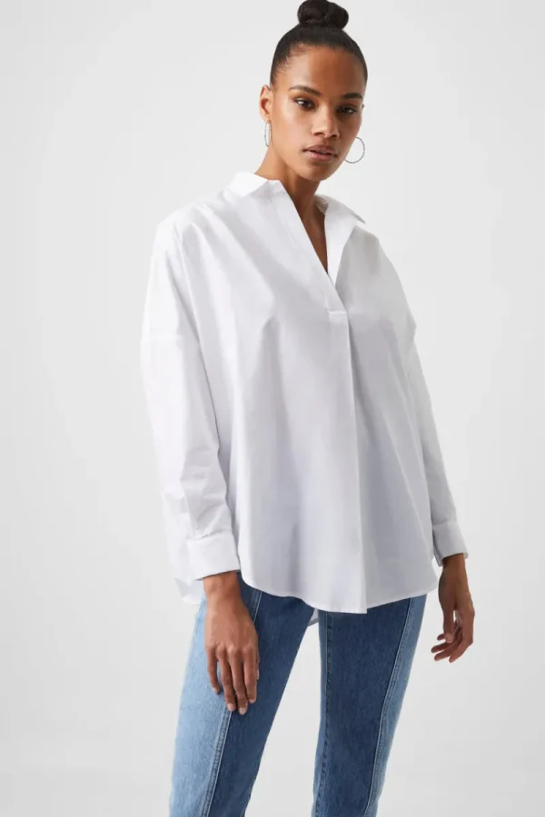 FRENCH CONNECTION Women's Shirts<Rhodes Poplin Popover Shirt LinenWhite