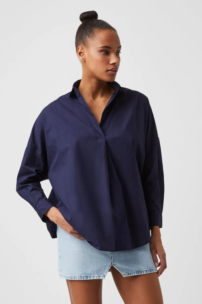 FRENCH CONNECTION Women's Shirts<Rhodes Poplin Popover Shirt Indigo