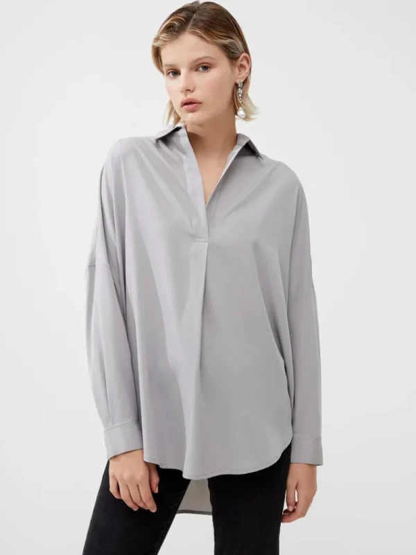 FRENCH CONNECTION Women's Shirts<Rhodes Recycled Crepe Popover Shirt Alloy