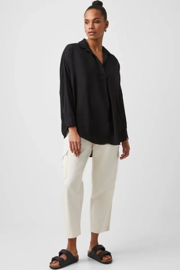 FRENCH CONNECTION Women's Shirts<Rhodes Recycled Crepe Popover Shirt Black