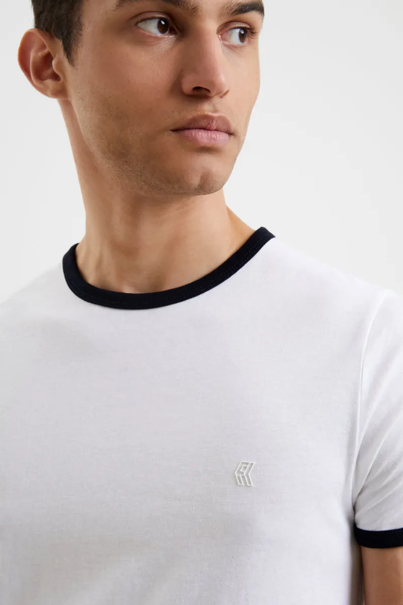 FRENCH CONNECTION T-Shirts & Polo Shirts<Ringer T-Shirt White/DarkNavy