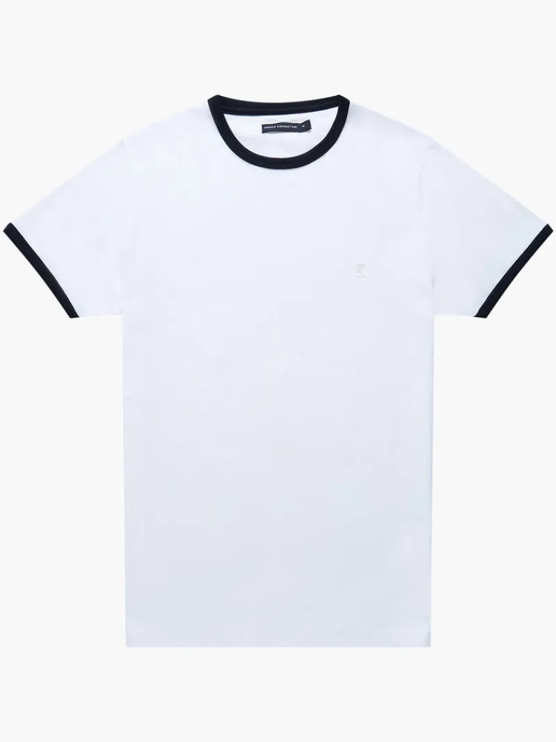 FRENCH CONNECTION T-Shirts & Polo Shirts<Ringer T-Shirt White/DarkNavy