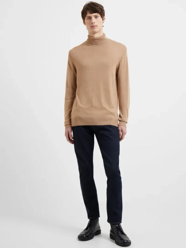 FRENCH CONNECTION Jumpers & Cardigans<Roll Neck Knit Long Sleeve Top Camel