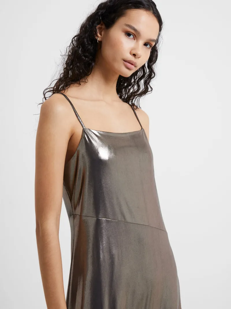 FRENCH CONNECTION Party Dresses<Ronja Liquid Metal Maxi Slip Dress Silver