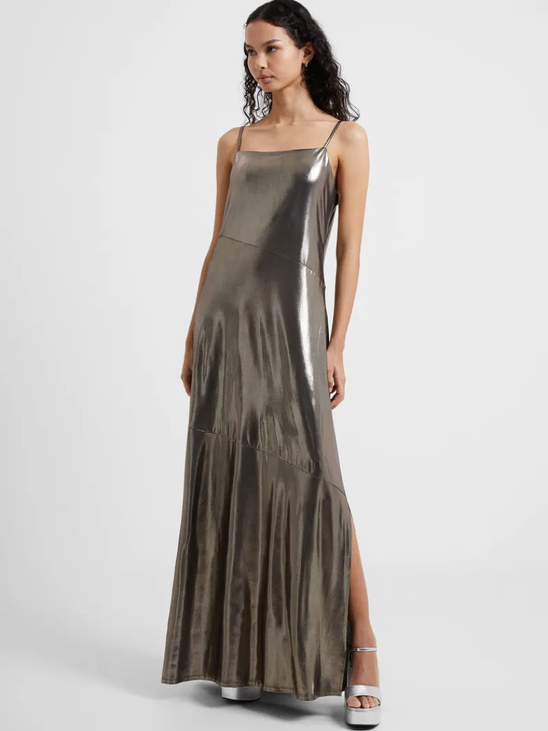 FRENCH CONNECTION Party Dresses<Ronja Liquid Metal Maxi Slip Dress Silver