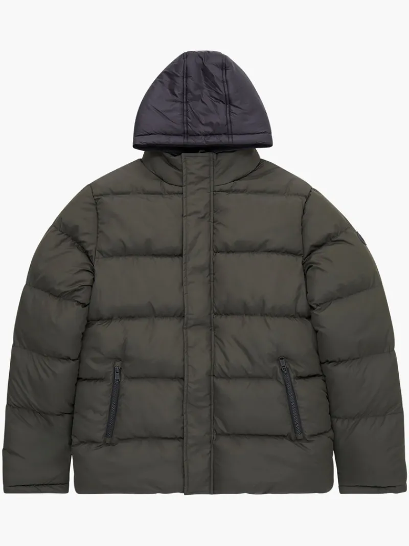 FRENCH CONNECTION Coats & Jackets<Row Fleece Puffer Coat Khaki/Black