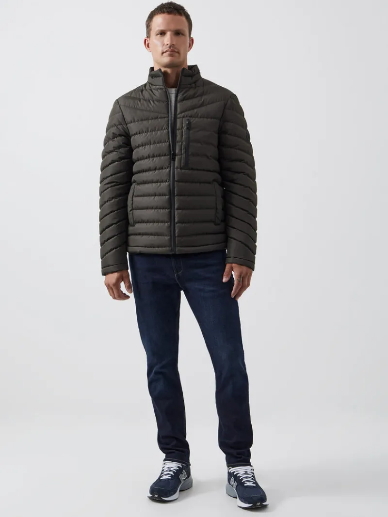 FRENCH CONNECTION Coats & Jackets<Row Funnel Neck Puffer Jacket Khaki