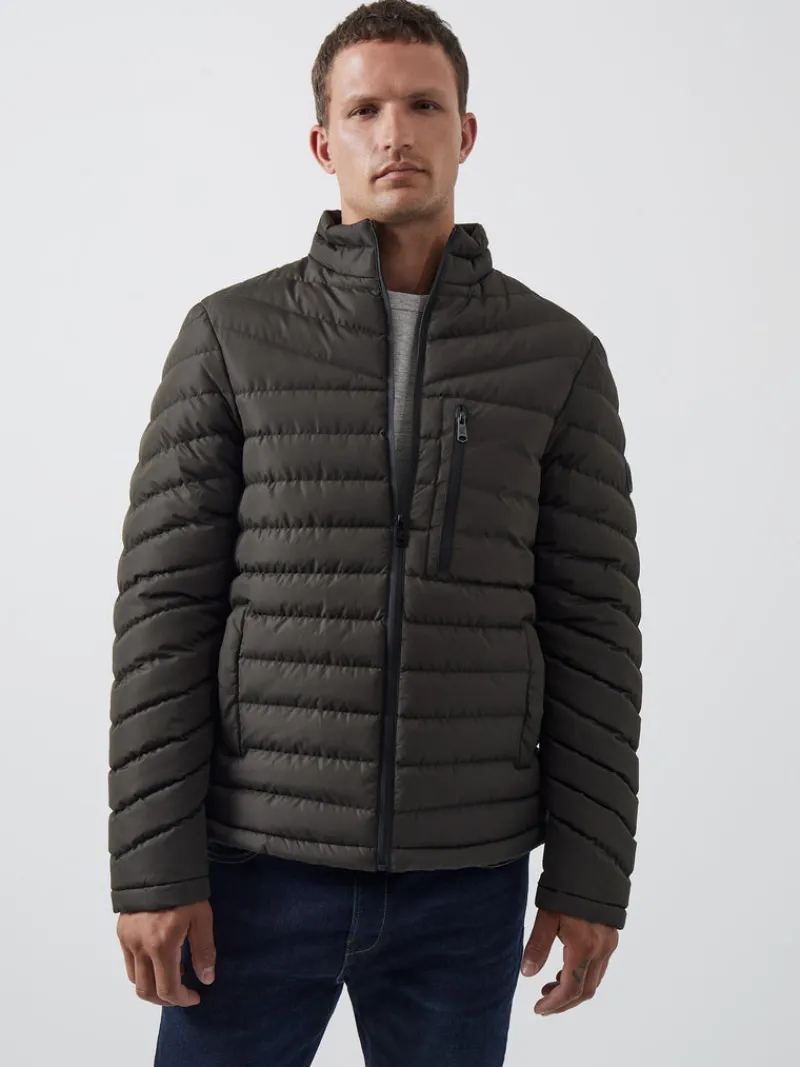 FRENCH CONNECTION Coats & Jackets<Row Funnel Neck Puffer Jacket Khaki