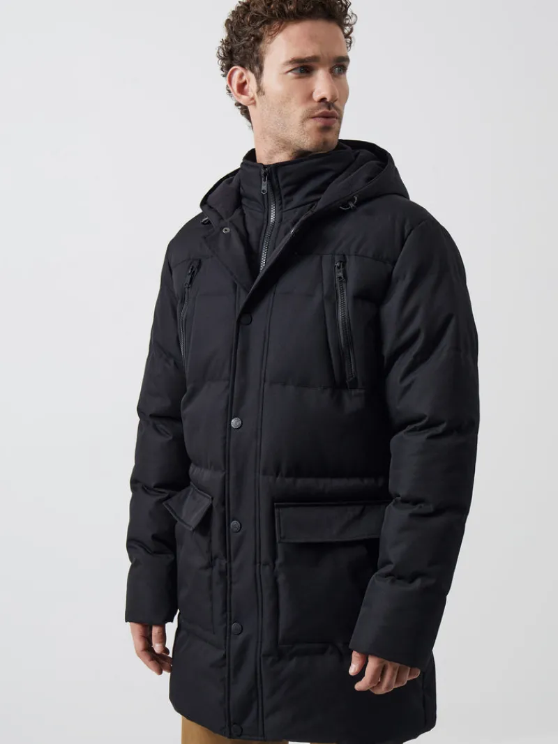 FRENCH CONNECTION Coats & Jackets<Row Layered Puffer Parka Coat Black
