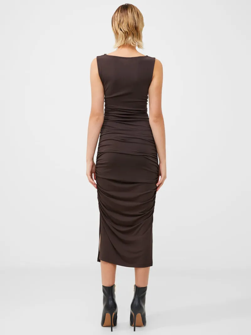 FRENCH CONNECTION Day Dresses | Party Dresses | Sale<Ruched Boat Neck Midi Dress ChocolateTorte