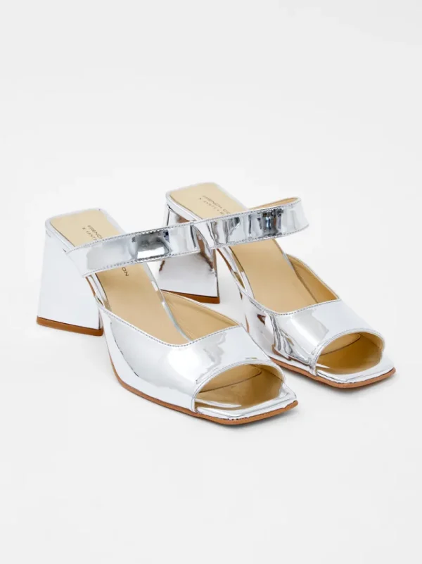 FRENCH CONNECTION Shoes<Sadie Mirror Metallic Heels MirrorMetallic