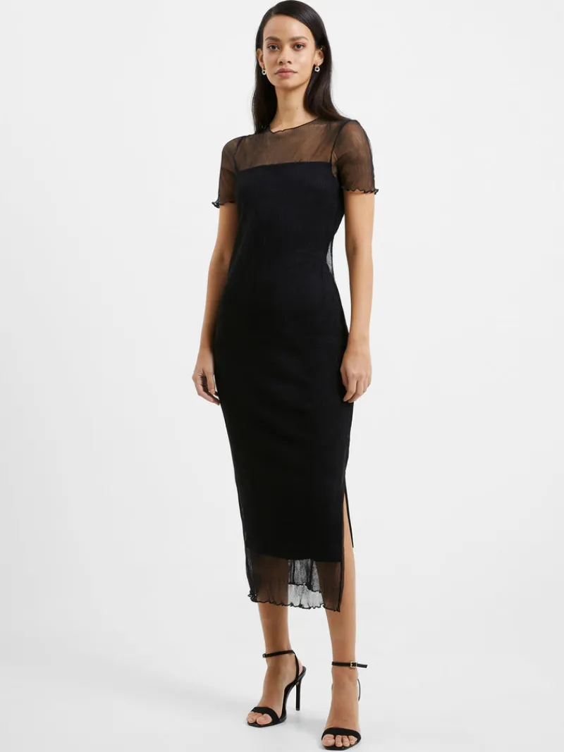 FRENCH CONNECTION Wedding Guest Dresses<Saskia Ruched Midi Dress Blackout