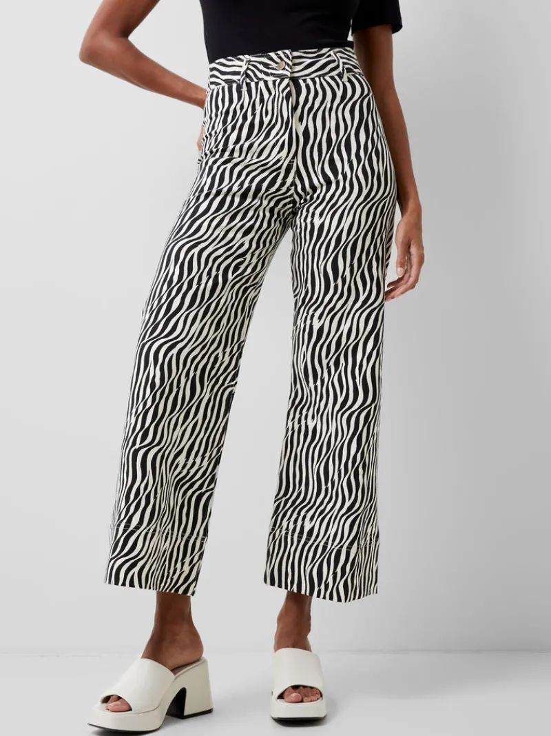 FRENCH CONNECTION Women's Trousers<Seine Atena Twill Trousers BlackoutMulti