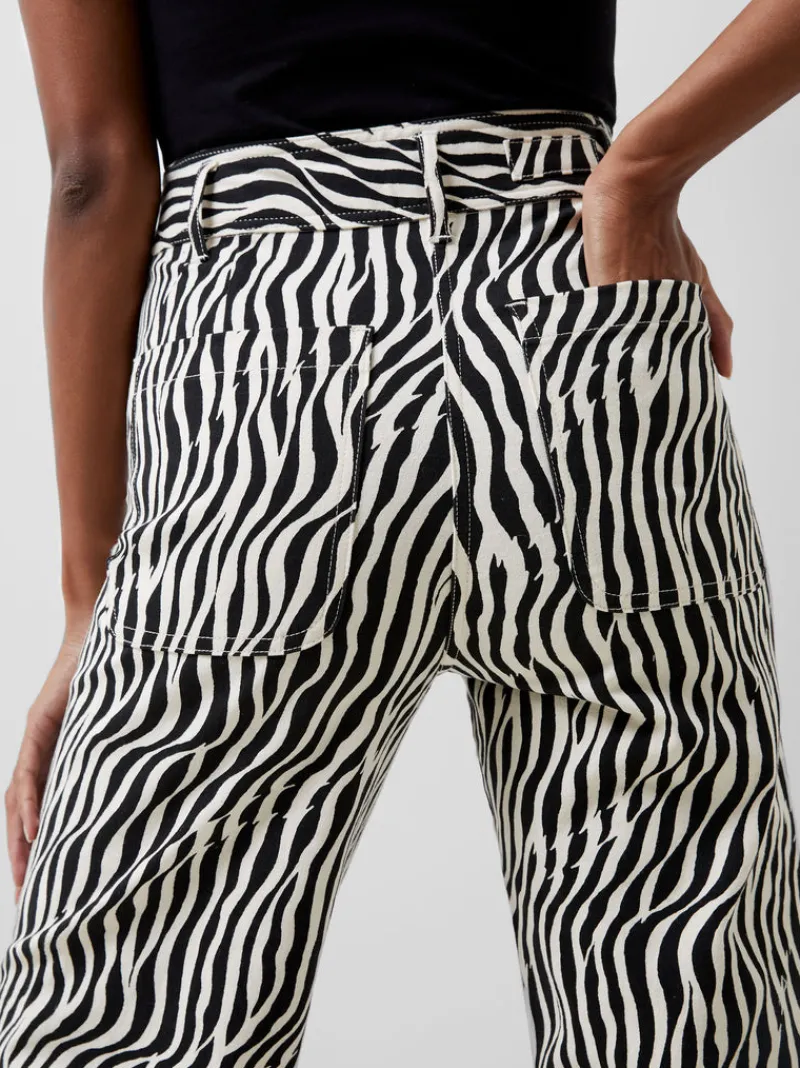 FRENCH CONNECTION Women's Trousers<Seine Atena Twill Trousers BlackoutMulti
