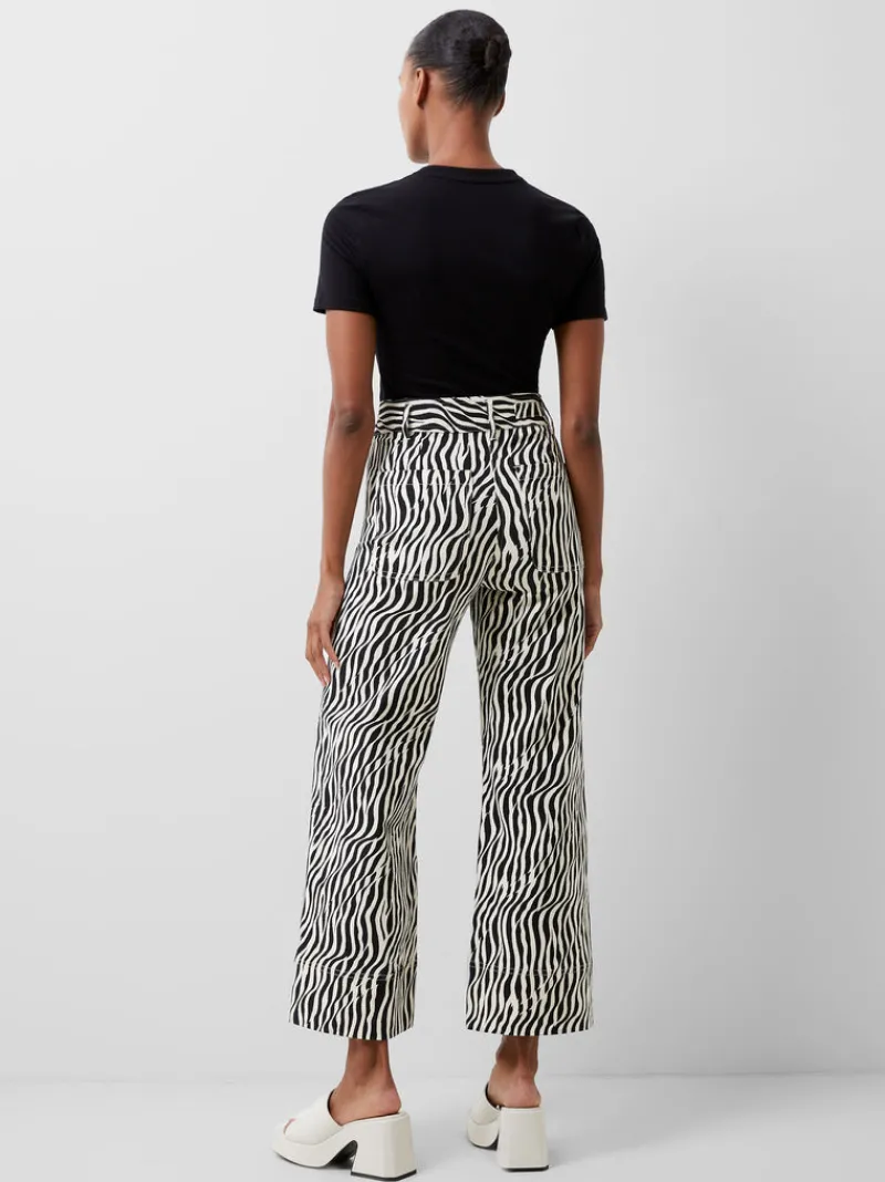 FRENCH CONNECTION Women's Trousers<Seine Atena Twill Trousers BlackoutMulti